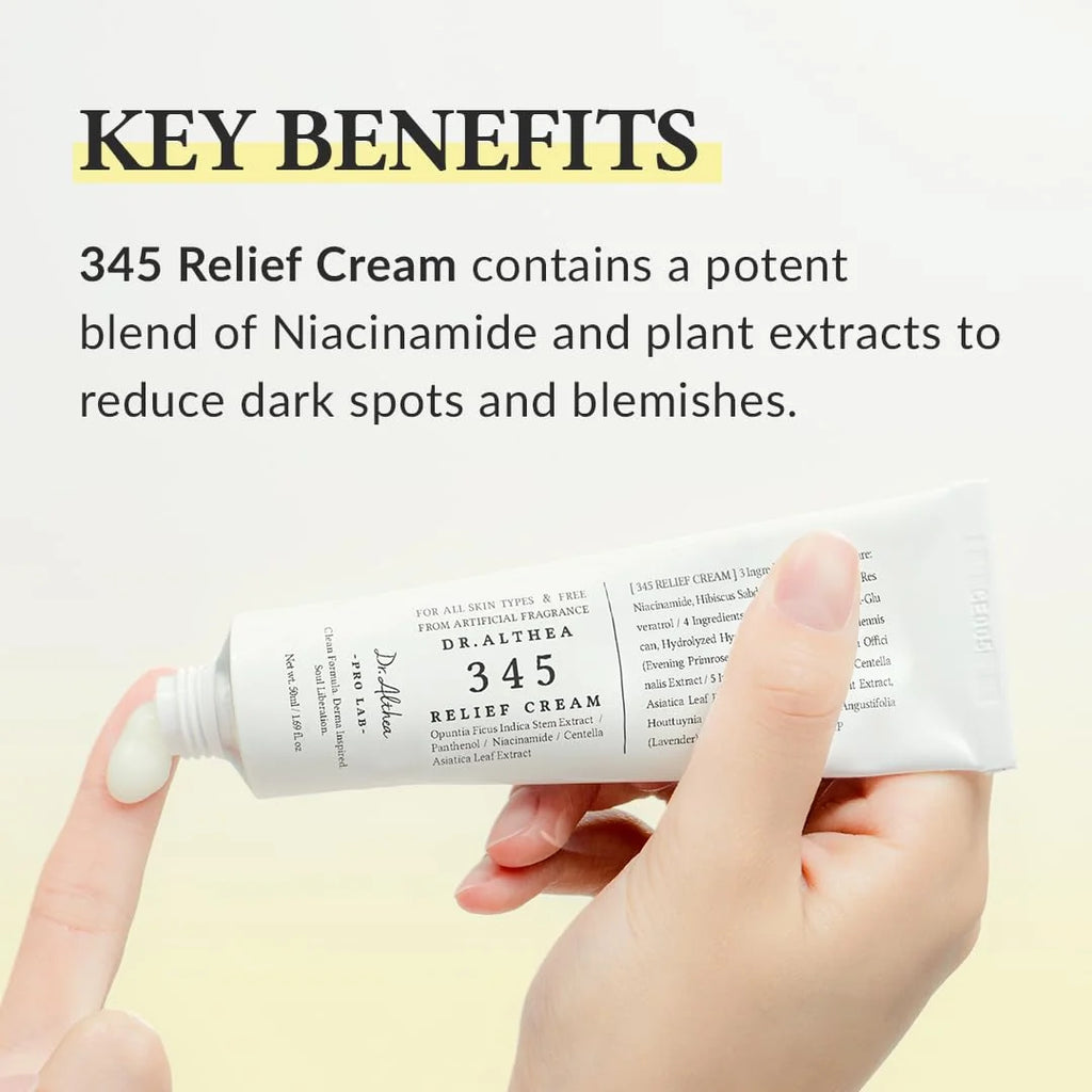 Dr.Althea 345 Relief Cream For Glass Skin: Soothing & Barrier Repair Cream with power of Niacinamide & Panthenol