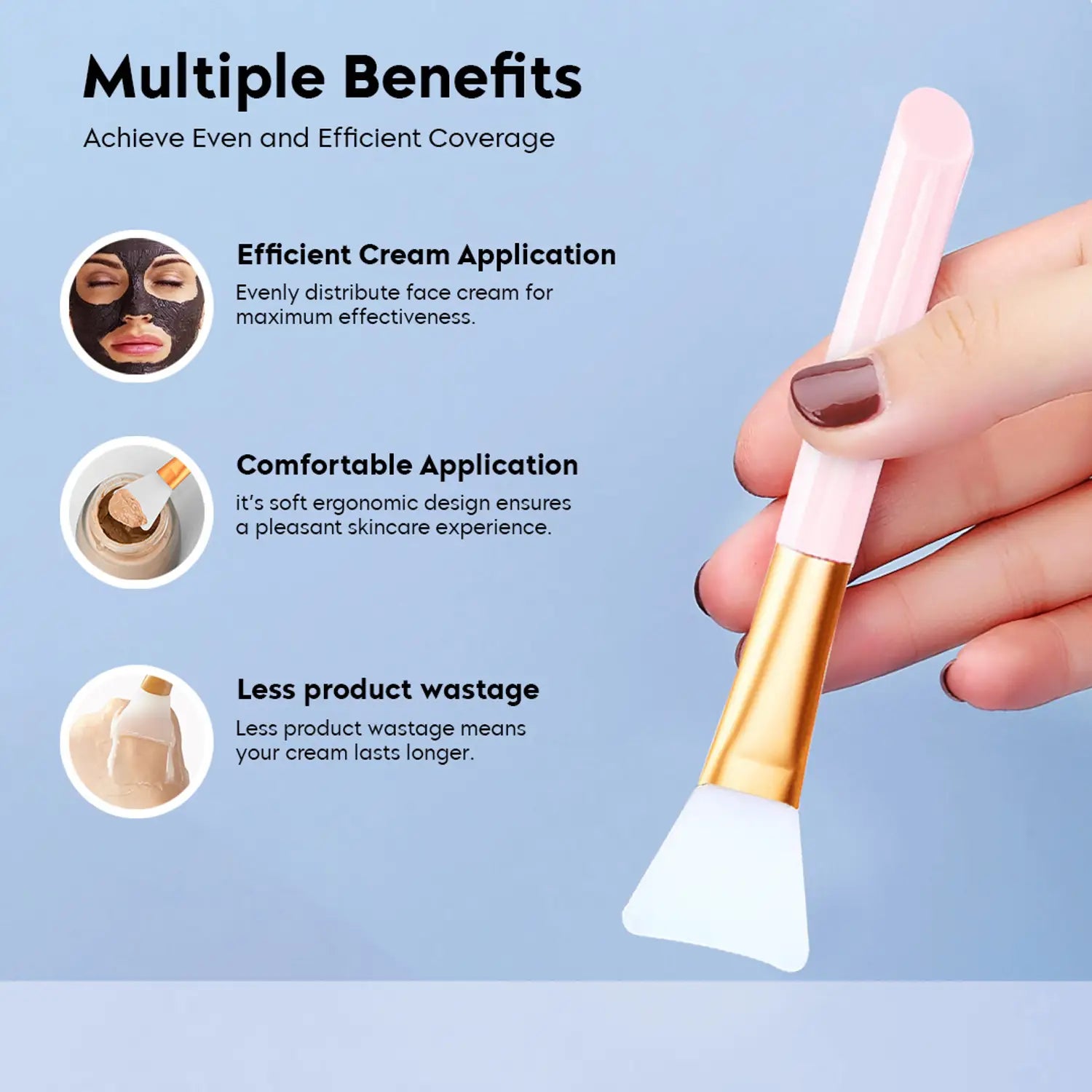 Silicone Face Mask Brush (Pack of 1) – Hygienic & Smooth Applicator for Every Kind Of Mask | Easy Clean & Product-Saving